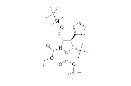 (-)-(3S,4S,5S)-1-[(tert-Butyloxycarbonyl)amino]-3-(tert-butylimethylsilyloxymethyl)-2-(ethoxycarbonyl)-4-(2-furyl)-5-trimethylsilylpyrazolidine