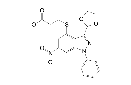 propanoic acid, 3-[[3-(1,3-dioxolan-2-yl)-6-nitro-1-phenyl-1H-indazol-4-yl]thio]-, methyl ester