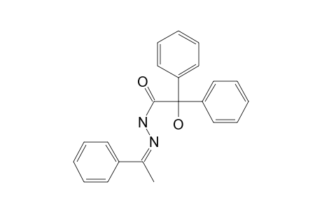 Acethydrazide, 2-hydroxy-2,2-diphenyl-N2-(1-phenylethylideno)-