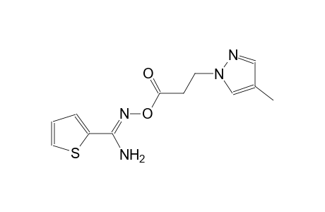 N'-{[3-(4-methyl-1H-pyrazol-1-yl)propanoyl]oxy}-2-thiophenecarboximidamide