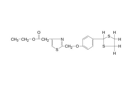 2-{[p-(1,3-dithiolan-2-yl)phenoxy]methyl}-4-thiazoleacetic acid, ethyl ester