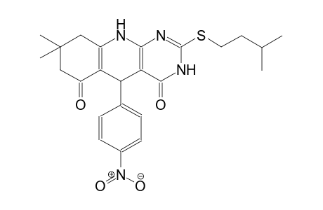 2-(isopentylsulfanyl)-8,8-dimethyl-5-(4-nitrophenyl)-5,8,9,10-tetrahydropyrimido[4,5-b]quinoline-4,6(3H,7H)-dione