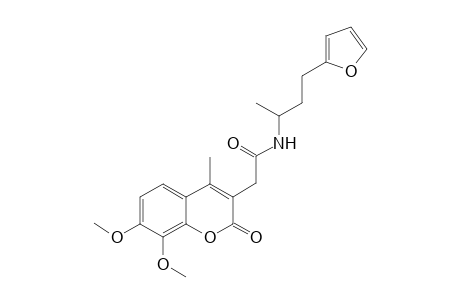 2H-1-benzopyran-3-acetamide, N-[3-(2-furanyl)-1-methylpropyl]-7,8-dimethoxy-4-methyl-2-oxo-