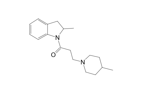 1H-Indole, 2,3-dihydro-2-methyl-1-[3-(4-methyl-1-piperidinyl)-1-oxopropyl]-