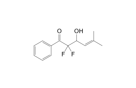 2,2-Difluoro-3-hydroxy-5-methyl-1-phenylhex-4-en-1-one