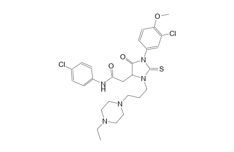 2-{1-(3-chloro-4-methoxyphenyl)-3-[3-(4-ethyl-1-piperazinyl)propyl]-5-oxo-2-thioxo-4-imidazolidinyl}-N-(4-chlorophenyl)acetamide