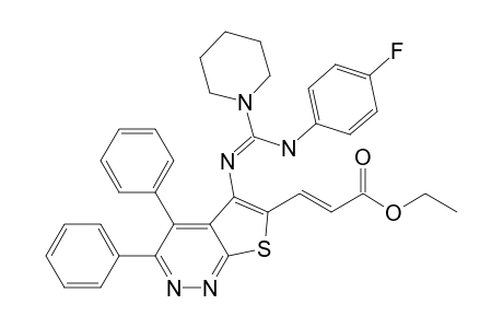 6-(2-Ethoxycarbonylvinyl)-5-[(4-fluorophenylamino)piperidin-1-ylmethyleneamino]-3,4-diphenylthieno[2,3-c]pyridazine