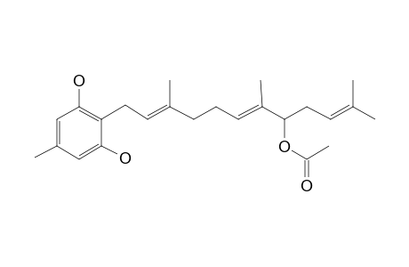 [(6E,10E)-12-(2,6-Dihydroxy-4-methylphenyl)-2,6,10-trimethyldodeca-2,6,10-trien-5-yl] acetate