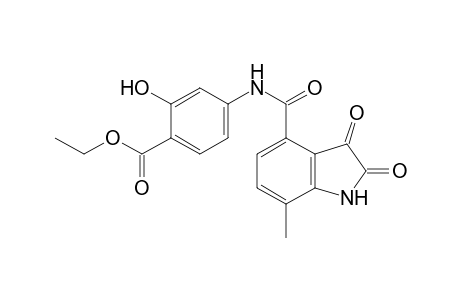 4-{[(2,3-dioxo-7-methyl-4-indolinyl)carbonyl]amino}salicylic acid, ethyl ester