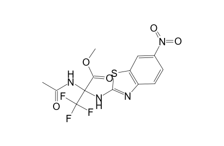 alanine, N-acetyl-3,3,3-trifluoro-2-[(6-nitro-2-benzothiazolyl)amino]-, methyl ester