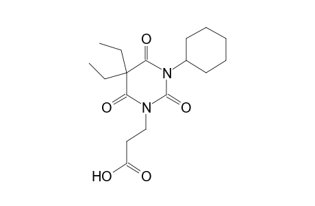 3-cyclohexyl-5,5-diethyltetrahydro-2,4,6-trioxo-1(2H)-pyrimidine propionic acid