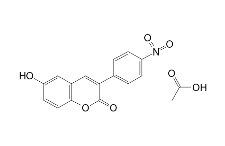 6-Hydroxy-3-(p-nitrophenyl)coumarin, acetic acid solvate