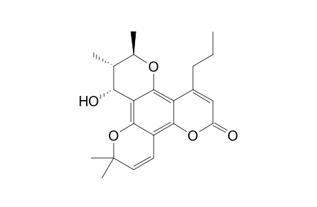 (+)-8.alpha.-Hydroxy-6.beta.,7.alpha.,10,10-tetramethyl-4-propyl-2H,6H,12H-7,8-dihydrobenzo[1,2-b:3,4-b':5,6-b"]tripyran-2-one