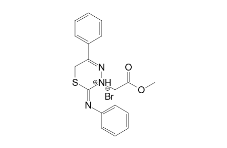 3-Methoxycarbonylmethyl-5-phenyl-2-phenylimino-3,6-dihydro-2H-1,3,4-thiadiazinium bromide