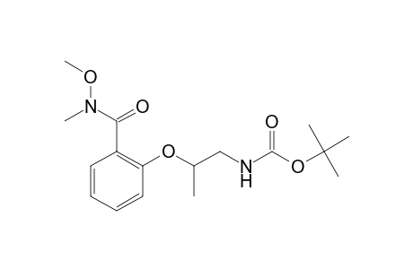 (+/-)-N-METHYL-N-METHOXY-2-[[1-(TERT.-BUTOXYCARBONYLAMINO)-PROP-2-YL]-OXY]-BENZAMIDE