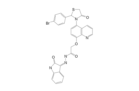 (Z)-2-[[5-[2-(4-BROMOPHENYL)-4-OXO-THIAZOLIDIN-3-YL]-QUINOLIN-8-YL]-OXY]-N'-(2-OXO-INDOLIN-3-YLIDENE)-ACETOHYDRAZIDE