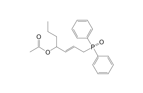 (E)-1-Diphenylphosphinoylhept-2-en-4-yl Acetate