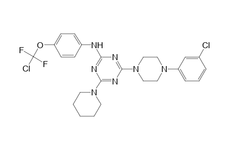 N-[4-[chloranyl-bis(fluoranyl)methoxy]phenyl]-4-[4-(3-chlorophenyl)piperazin-1-yl]-6-piperidin-1-yl-1,3,5-triazin-2-amine