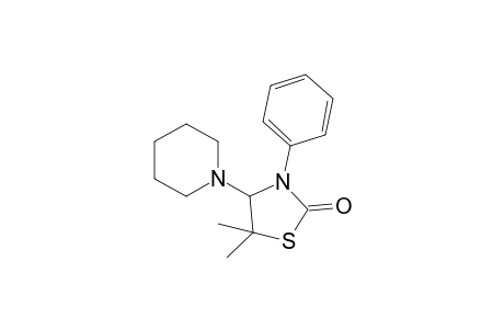 5,5-dimethyl-3-phenyl-4-piperidino-2-thiazolidinone