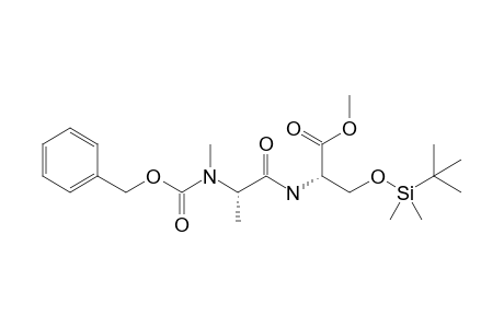 Methyl N-(N-benzyloxycarbonyl-N-methyl-L-alanyl)-o-tert-butyldimethylsilyl-L-serinate