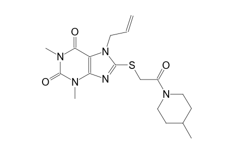 7-allyl-1,3-dimethyl-8-{[2-(4-methyl-1-piperidinyl)-2-oxoethyl]sulfanyl}-3,7-dihydro-1H-purine-2,6-dione