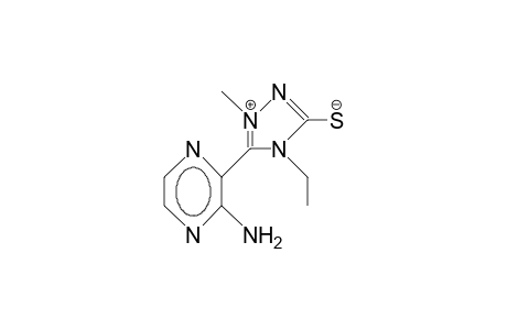 ANHYDRO-3-MERCAPTO-4-ETHYL-1-METHYL-5-(3'-AMINO-2'-PYRAZINYL)-1,2,4-TRIAZOLIUM-HYDROXIDE