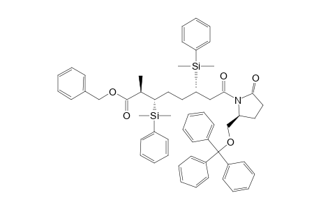 (2R,3S,6S)-3,6-bis[dimethyl(phenyl)silyl]-2-methyl-8-oxo-8-[(5S)-2-oxo-5-[(triphenylmethyl)oxymethyl]-1-pyrrolidinyl]octanoic acid (phenylmethyl) ester