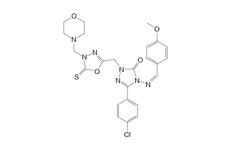 #15B;4-[(4-METHOXYBENZYLIDENE)-AMINO]-5-(4-CHLOROPHENYL)-2-[[4-(MORPHOLIN-4-YLMETHYL)-5-THIOXO-4,5-DIHYDRO-1,3,4-OXADIAZOL-2-YL]-METHYL]-2,4-DIHYDRO-3H-1,2,4-T