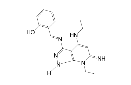 o-{N-[6,7-dihydro-7-ethyl-4-(ethylamino)-6-imino-1H-pyrazolo[3,4-b]pyridin-3-yl]formimidoyl}phenol