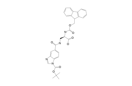 #6;(2S)-3-[[(1-[[(1,1-DIMETHYLETHYL)-OXY]-CARBONYL]-1H-BENZIMIDAZOL-5-YL)-CARBONYL]-AMINO]-2-([[9H-FLUOREN-9-YLMETHYLOXY]-CARBONYL]-AMINO)-PROPANOIC-ACID