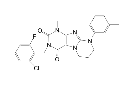 3-(2-chloro-6-fluorobenzyl)-1-methyl-9-(3-methylphenyl)-6,7,8,9-tetrahydropyrimido[2,1-f]purine-2,4(1H,3H)-dione