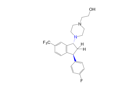 (+/-)-trans-4-[3-(p-fluorophenyl)-6-(trifluoromethyl)-1-indanyl]-1-piperazineethanol