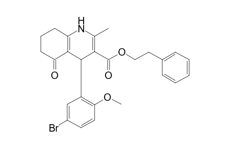 2-Phenylethyl 4-(5-bromo-2-methoxyphenyl)-2-methyl-5-oxo-1,4,5,6,7,8-hexahydro-3-quinolinecarboxylate