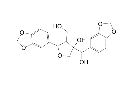 4-Hydroxy-3-hydroxymethyl-4-(A-hydroxy-3,4-methylenedioxy-benzyl)-2-(3,4-methylenedioxy-phenyl)-tetrahydrofuran