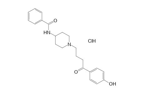 N-{1-[3-(p-hydroxybenzoyl)propyl]-4-piperidyl}-4-piperidyl}benzamide, monohydrochloride