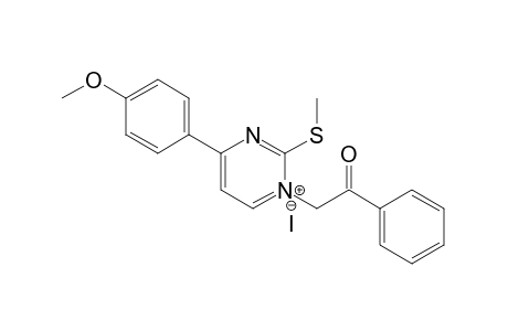 3-Benzoylmethyl-2-methylthio-6-(4-methoxyphenyl)pyrimidinium Iodide