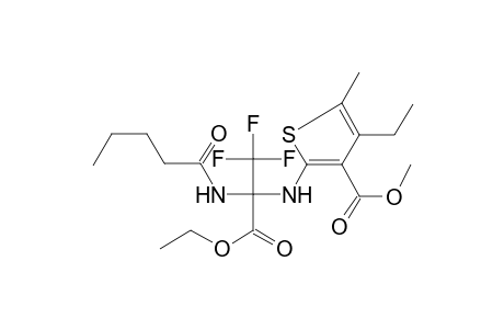 2-[[1-carbethoxy-2,2,2-trifluoro-1-(valerylamino)ethyl]amino]-4-ethyl-5-methyl-thiophene-3-carboxylic acid methyl ester