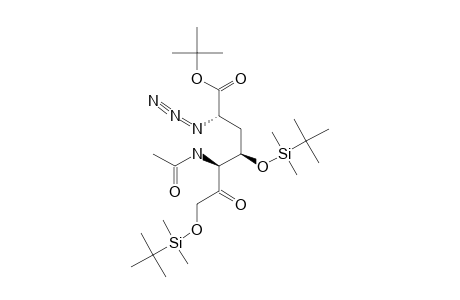 TERT.-BUTYL-5-ACETAMIDO-2-AZIDO-4,7-BIS-O-[(TERT.-BUTYL)-DIMETHYLSILYL]-2,3,5-TRIDEOXY-L-XYLO-6-HEPTULOSONATE