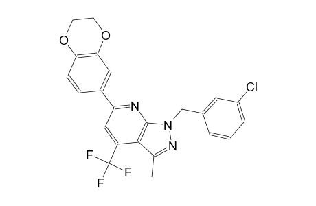 1H-pyrazolo[3,4-b]pyridine, 1-[(3-chlorophenyl)methyl]-6-(2,3-dihydro-1,4-benzodioxin-6-yl)-3-methyl-4-(trifluoromethyl)-