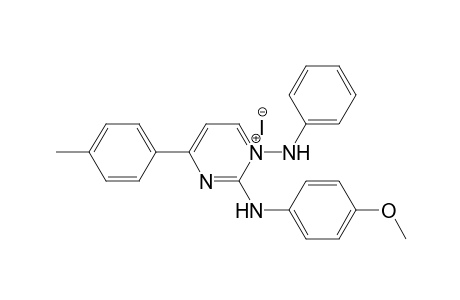 1-(Phenylamino)-2-(4-methoxyphenyl)amino-4-(4-methylphenyl)pyrimidinium Iodide