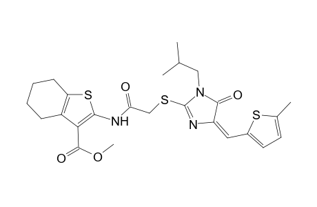 methyl 2-{[({(4E)-1-isobutyl-4-[(5-methyl-2-thienyl)methylene]-5-oxo-4,5-dihydro-1H-imidazol-2-yl}sulfanyl)acetyl]amino}-4,5,6,7-tetrahydro-1-benzothiophene-3-carboxylate