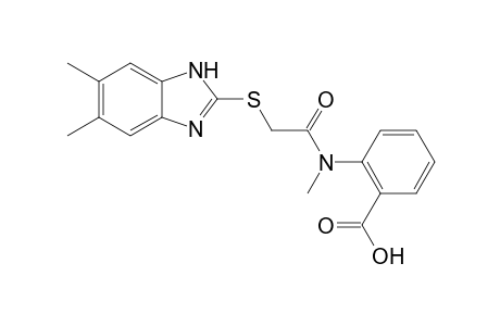 2-[2-(5,6-Dimethyl-1H-benzimidazol-2-ylthio)-N-methylacetamido]benzoic acid