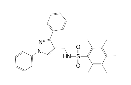 N-[(1,3-diphenyl-1H-pyrazol-4-yl)methyl]-2,3,4,5,6-pentamethylbenzenesulfonamide