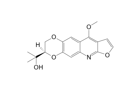 QUINOSUAVEOLINE_B;(R)-(+)-6,7-[(3-HYDROXYL-3-METHYLBUTANE-1,2-DIOXYL)]-4-METHOXYFURAN-[2.3-B]-QUINOLINE