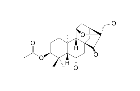 MELISSOIDESIN-I;3-BETA-ACETOXY-6-ALPHA,15-BETA,17-TRIHYDROXY-11-BETA,16-BETA-EPOXY-ENT-KAURANE