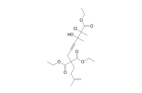 Triethyl 2-chloro-3-hydroxy-3,10-dimethyl-10-undecen-4-yne-2,7,7-tricarboxylate