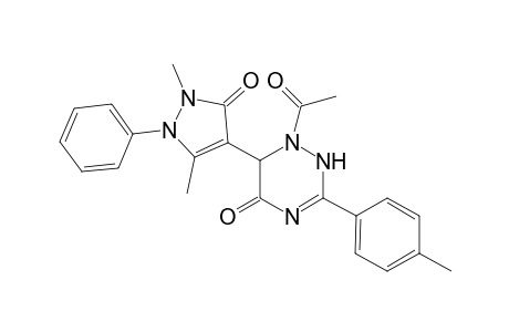 1-Acetyl-6-(1,3-dimethyl-5-oxo-2-phenyl-4-pyrazolyl)-3-(4-methylphenyl)-2,6-dihydro-1,2,4-triazin-5-one