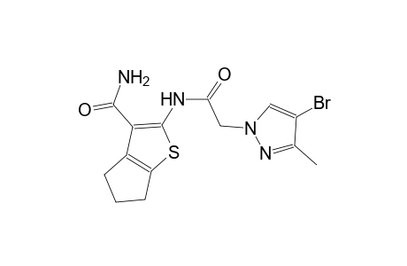 2-{[(4-bromo-3-methyl-1H-pyrazol-1-yl)acetyl]amino}-5,6-dihydro-4H-cyclopenta[b]thiophene-3-carboxamide