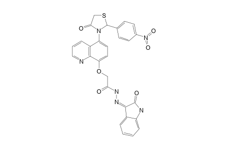 (Z)-2-[[5-[2-(4-NITROPHENYL)-4-OXO-THIAZOLIDIN-3-YL]-QUINOLIN-8-YL]-OXY]-N'-(2-OXO-INDOLIN-3-YLIDENE)-ACETOHYDRAZIDE