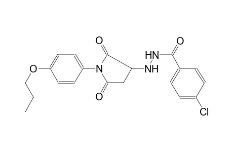 4-chloro-N'-[2,5-dioxo-1-(4-propoxyphenyl)-3-pyrrolidinyl]benzohydrazide